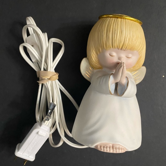 Vintage Ceramic Praying Angel Lamp Night Light-Christmas Decor Retro Christmas - Picture 12 of 12